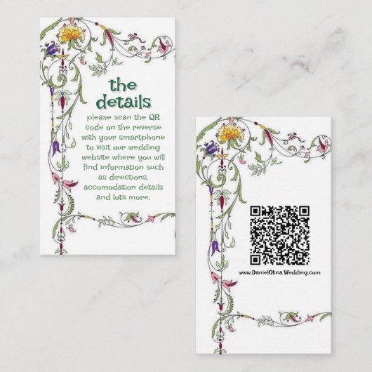 Wildblume Hochzeit Rustikales Land Wilde Blume Mi Begleitkarte (Vorne/Hinten)