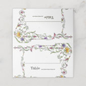 Wildblume Hochzeit Rustikales Land Wilde Blume Mi Platzkarte (Außenseite Aufgefaltet)