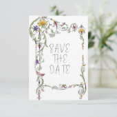 Wildblume Hochzeit Rustikales Land Wilde Blume Mi Save The Date (Stehend Vorderseite)