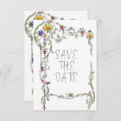 Wildblume Hochzeit Rustikales Land Wilde Blume Mi Save The Date (Vorne/Hinten)