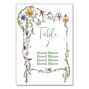 Wildblume Hochzeit Rustikales Land Wilde Blume Mi Tischnummer