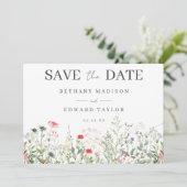 Wildblume Hochzeit Save The Date (Stehend Vorderseite)