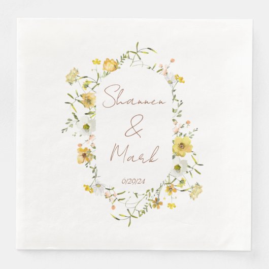 Wildblume Hochzeit Serviette (Vorderseite)