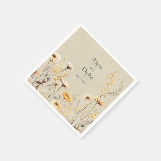 Wildblume Hochzeit Serviette (Ecke)