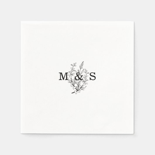 Wildblume Hochzeit Serviette (Vorderseite)