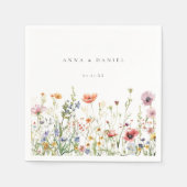 Wildblume Hochzeit Serviette (Vorderseite)