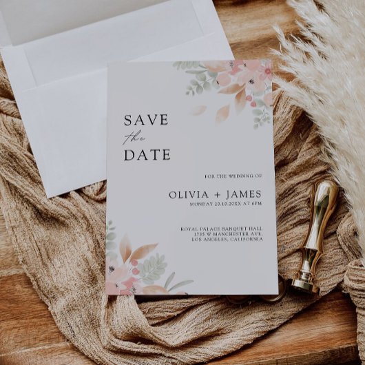 Wildblume Hochzeit Speichern Sie das Datum der Ein Einladung