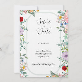 Wildblume Hochzeit Speichern Sie die Datumskarte Save The Date