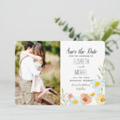 Wildblume Hochzeit Speichern Sie die Datumskarten Save The Date (Stehend Vorderseite)