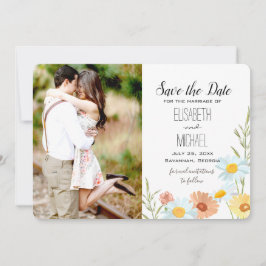 Wildblume Hochzeit Speichern Sie die Datumskarten Save The Date