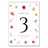 Wildblume Hochzeit Tischnummer (Rückseite)