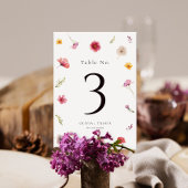 Wildblume Hochzeit Tischnummer