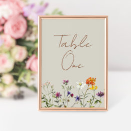 Wildblume Hochzeit Tischnummer