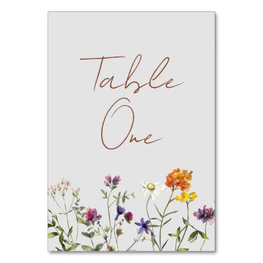 Wildblume Hochzeit Tischnummer (Rückseite)