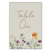 Wildblume Hochzeit Tischnummer (Vorderseite)