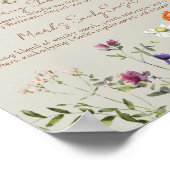 Wildblume Hochzeit Unterschrift Drinks Bar-Zeichen Poster (Ecke)