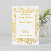 Wildblume-Hochzeit von Gold Foil Folieneinladung (Stehend vorne)