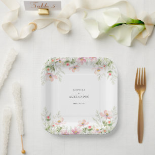 Wildblume Hochzeit von Tellern Pappteller