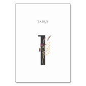 Wildblume Hochzeit von Wasserfarben Tischnummer 1 (Vorderseite)