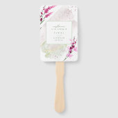 Wildblume Hochzeit Wasserfarbe Zeremonie Fusia ID9 Fächer (Vorderseite)