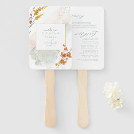 Wildblume Hochzeit Wasserfarbenfeier Gold ID954 Fächer