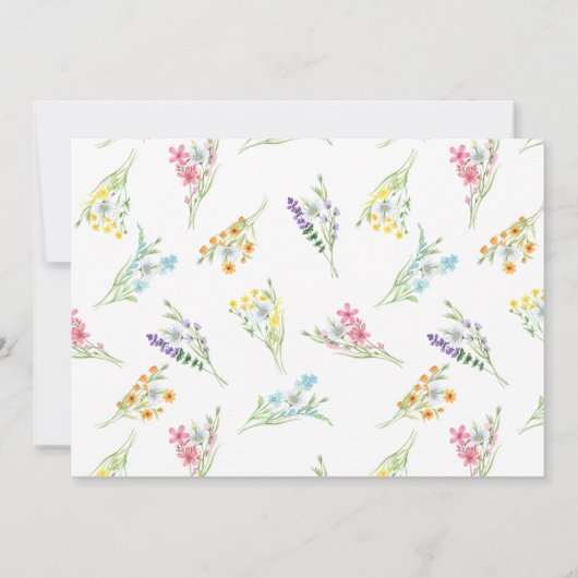 Wildblume Hochzeit zartes Foto und Blumen Save The Date (Rückseite)