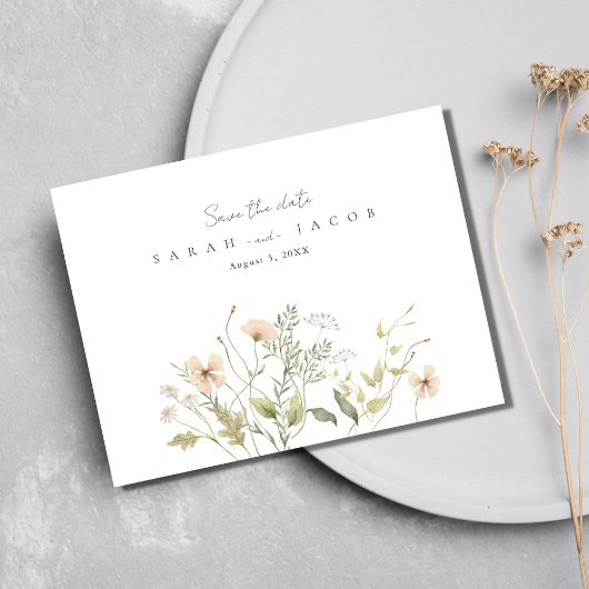 Wildblume Hochzeitbudget Save the Date Ankündigungspostkarte