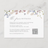 Wildblume-Hochzeitdetails - QR-Code Begleitkarte (Vorderseite)