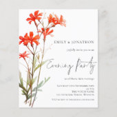 Wildblume Hochzeiten Abend Party Einladung (Vorderseite)