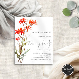 Wildblume Hochzeiten Abend Party Einladung