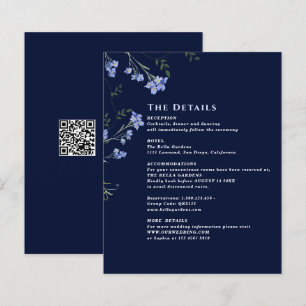 Wildblume Hochzeiten QR C-Umschließungskarten für 