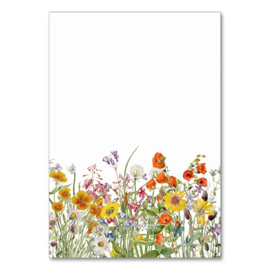 Wildblume Hochzeiten Tischnummern (Rückseite)