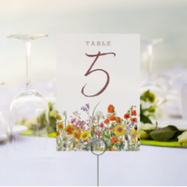 Wildblume Hochzeiten Tischnummern
