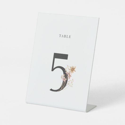 Wildblume Hochzeiten von Wasserfarben Tischnummer Sockelschild (Vorderseite)