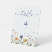 Wildblume Hochzeiten von Wasserfarben Tischnummer Sockelschild (Vorderseite)