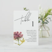 Wildblume Hochzeitkarte Menükarte (Stehend Vorderseite)