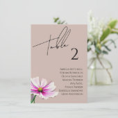 Wildblume Hochzeitkarte Menükarte (Stehend Vorderseite)