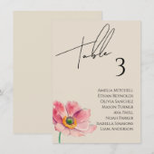 Wildblume Hochzeitkarte Menükarte (Vorne/Hinten)