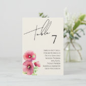 Wildblume Hochzeitkarte Menükarte (Stehend Vorderseite)