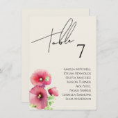 Wildblume Hochzeitkarte Menükarte (Vorne/Hinten)