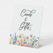 Wildblume Hochzeitkarten und Geschenktisch Sockelschild (Vorderseite)