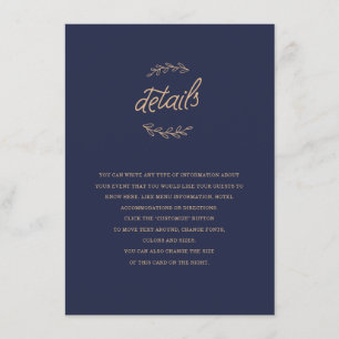 Wildblume-Hochzeits-Einsatz Begleitkarte