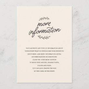 Wildblume-Hochzeits-Einsatz Begleitkarte