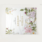 Wildblume-Hochzeitsband Wandteppich (Vorderseite (Horizontal))