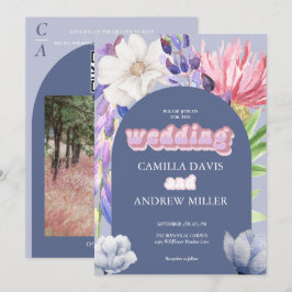 Wildblume | Hochzeitsbogen | Botanisches Foto | QR Einladung