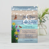 Wildblume-Hochzeitsdesign Einladung (Stehend Vorderseite)