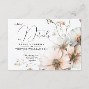 Wildblume Hochzeitsdetails für Wasserfarben-Weichz Begleitkarte