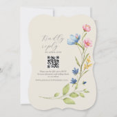 Wildblume Hochzeitseinladung mit QR-Code Einladung (Rückseite)