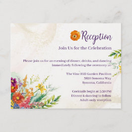 Wildblume Hochzeitsempfang Begleitkarte