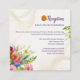 Wildblume Hochzeitsempfang Begleitkarte